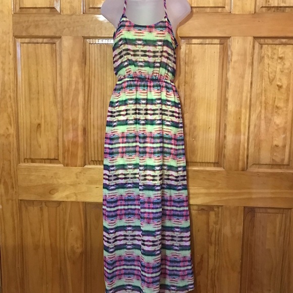 No Boundaries Tye Dye Floor Length Elastic Waist Sundress Small - Picture 2 of 15
